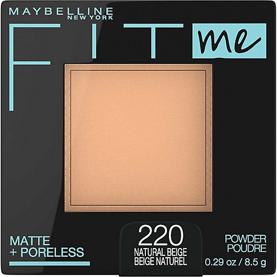 Maybelline Fit Me Matte Plus Poreless Natural Beige Pressed Face Powder Makeup - 0.29 Oz