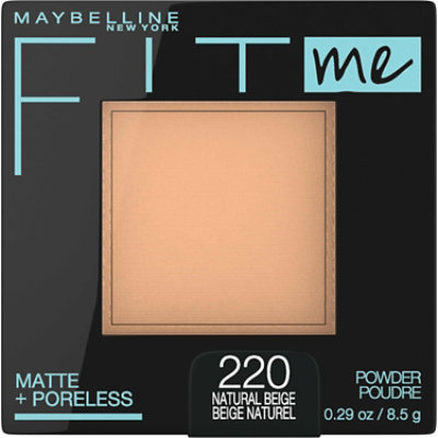 Maybelline Fit Me Matte Plus Poreless Natural Beige Pressed Face Powder Makeup - 0.29 Oz - Image 1