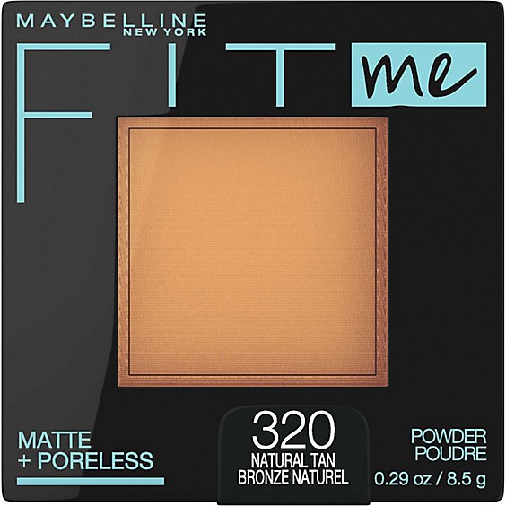 Maybelline Fit Me Matte Plus Poreless Natural Tan Pressed Face Powder Makeup - 0.29 Oz