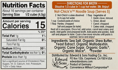 Edward & Sons Bouillon Cubes Not-Chickn - 2.5 Oz - Image 5