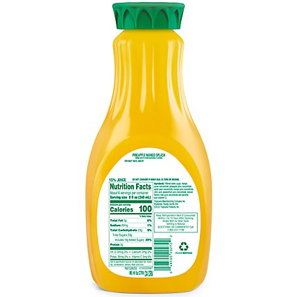 Tropicana Pineapple Mango Splash Drink Bottle - 52 Fl. Oz. - Image 2
