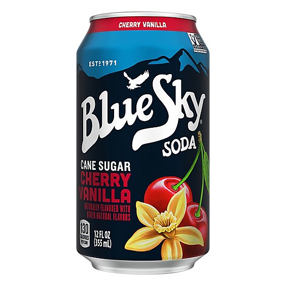 Blue Sky Soda Pop Cane Sugar Cherry Vanilla - 12 Fl. Oz.