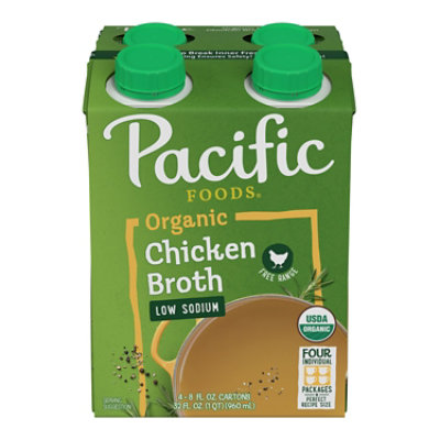 Pacific Organic Broth Chicken Free Range Low Sodium Box - 4-8 Fl. Oz.
