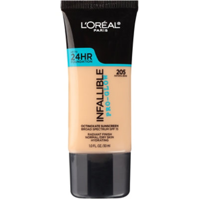 L'Oreal Paris Infallible Pro-Glow SPF 24 Hour Coverage Natural Beige Foundation - 1 Fl. Oz. - Image 1