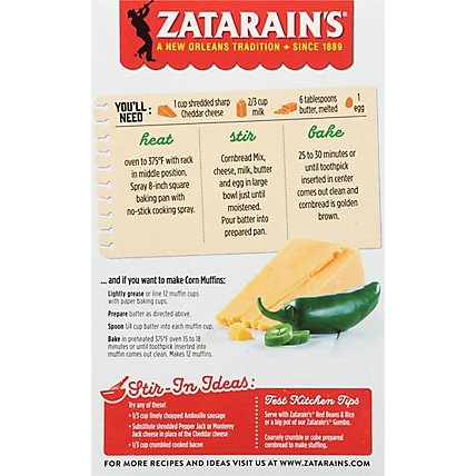 Zatarains New Orleans Style Cornbread Mix Cheddar Jalapeno - 12.5 Oz - Image 6