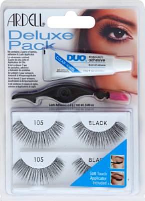 Ardell Eyelashes Kit Deluxe Pack Black 105 - Each