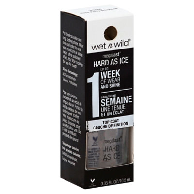 Wet N Wild Megalast Nail Color Top Coat Hard As Ice - 0.35 Oz