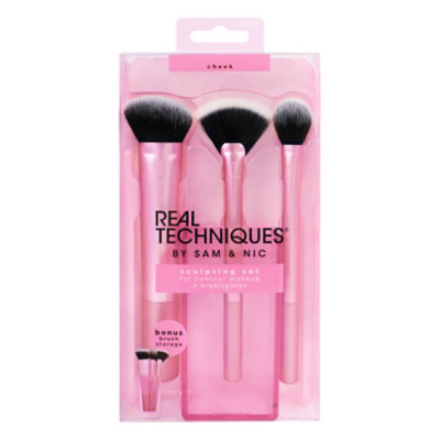 Real Techniques Finish Makeup Brush Sculpting Set Bonus Brush Cup - Each