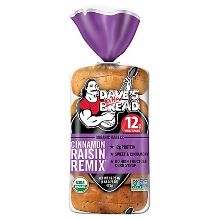 Daves Killer Bread Cinnamon Raisin Remix Bagel Organic 5 Count - 16.75 Oz - Image 3