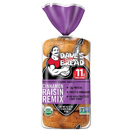 Daves Killer Bread Cinnamon Raisin Remix Bagel Organic 5 Count - 16.75 Oz - Image 2