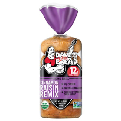 Daves Killer Bread Cinnamon Raisin Remix Bagel Organic 5 Count - 16.75 Oz - Image 1