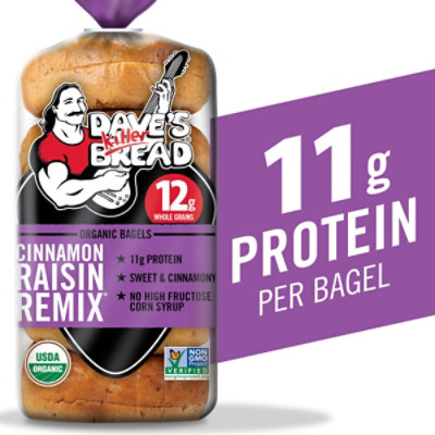 Daves Killer Bread Cinnamon Raisin Remix Bagel Organic 5 Count - 16.75 Oz - Image 3