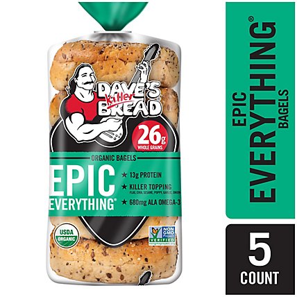 Daves Killer Bread Everything Bagel Organic 5 Count - 16.75 Oz - Image 1