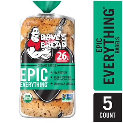 Daves Killer Bread Everything Bagel Organic 5 Count - 16.75 Oz