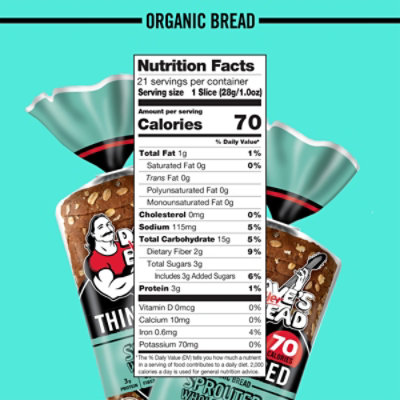 Daves Killer Bread Sprouted Whole Grains Thin-Sliced Whole Grain Organic Bread 20.5 Oz Loaf - Image 3