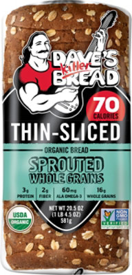 Daves Killer Bread Sprouted Whole Grains Thin-Sliced Whole Grain Organic Bread 20.5 Oz Loaf - Image 3