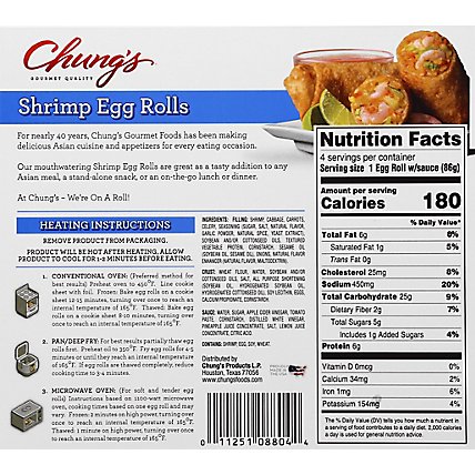 Chungs Egg Rolls Shrimp - 8 Oz - Image 6