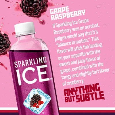 Sparkling Ice Grape Raspberry Sparkling Water 17 fl. oz. Bottle - Image 2