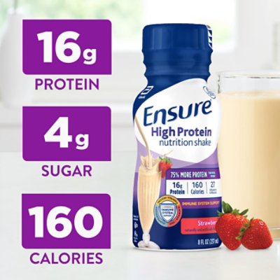Ensure High Protein Nutrition Shake Ready To Drink Strawberry - 6-8 Fl. Oz. - Image 2