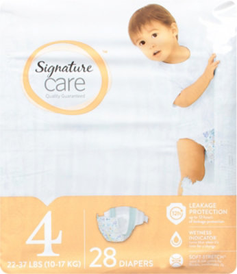 Signature Select/Care Premium Baby Diapers Size 4 - 28 Count - Image 2