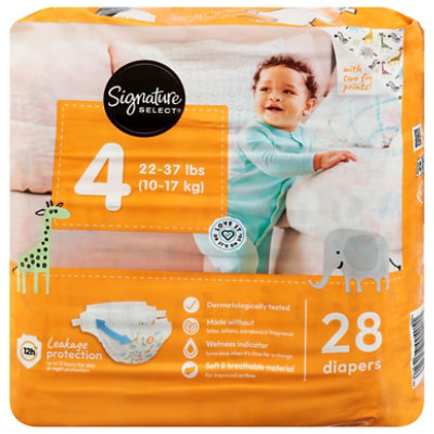 Signature Care Premium Baby Diapers Size 4 - 28 Count