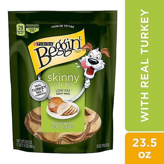 Beggin Dog Treats Skinny Strips Turkey - 23.5 Oz