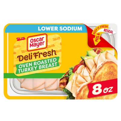 Oscar Mayer Deli Fresh Oven Roasted Sliced Turkey Breast Deli Lunch Meat with 32% Lower Sodium - 8 Oz