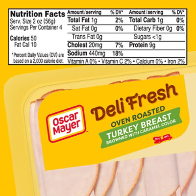 Oscar Mayer Deli Fresh Oven Roasted Sliced Turkey Breast Deli Lunch Meat with 32% Lower Sodium - 8 Oz - Image 7