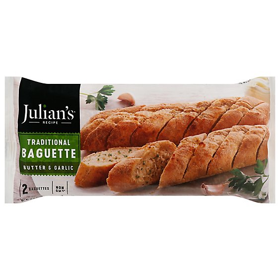 Julians Recipe Butter & Garlic Baguette Traditional - 12.35 Oz