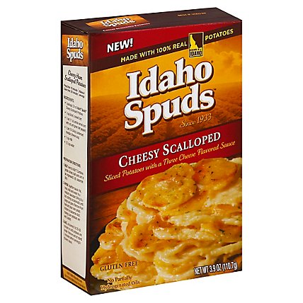 Idaho Spuds Potatoes Sliced Gluten Free Cheesy Scalloped Box - 3.9 Oz - Image 1