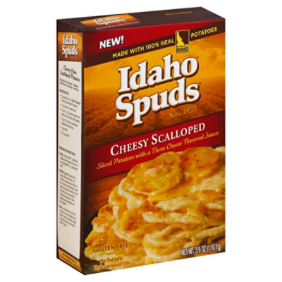 Idaho Spuds Potatoes Sliced Gluten Free Cheesy Scalloped Box - 3.9 Oz