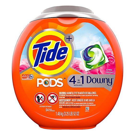 Tide PODS Plus Downy April Fresh Liquid Laundry Detergent Pacs - 54 Count