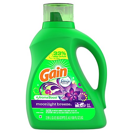 Gain Plus Aroma Boost Laundry Detergent Liquid Moonlight Breeze - 100 Fl. Oz. - Image 3