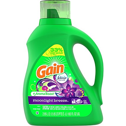Gain Plus Aroma Boost Laundry Detergent Liquid Moonlight Breeze - 100 Fl. Oz. - Image 2