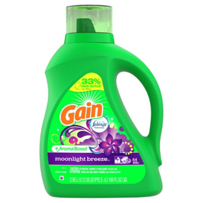 Gain Plus Aroma Boost Laundry Detergent Liquid Moonlight Breeze - 100 Fl. Oz.