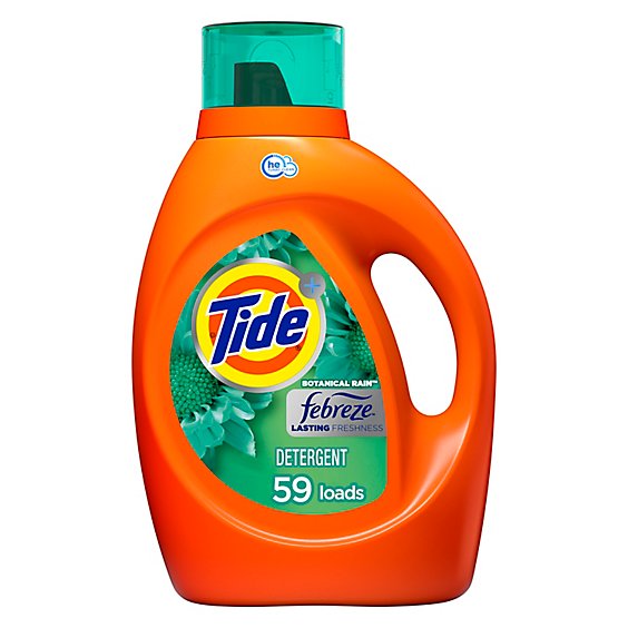Tide Plus Febreze Freshness HE Turbo Clean Liquid Laundry Detergent Botanical Rain - 92 Fl. Oz.