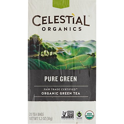 Celestial Seasonings Green Tea Bags Organic Fair Trade Certified Pure Green - 20 Count - Image 2