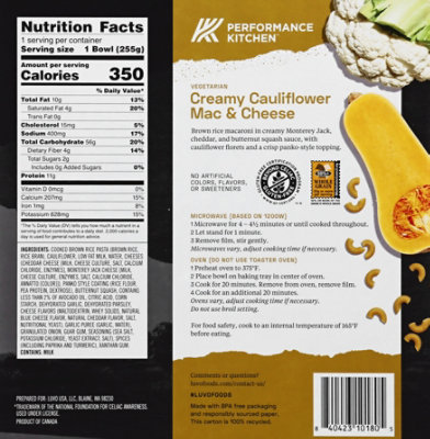 LUVO Bowl Roasted Cauliflower Mac & Cheese - 9 Oz - Image 6