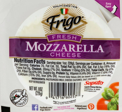 Frigo Cheese Mozzarella Fresh - 8 Oz - Image 2