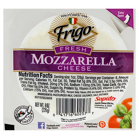 Frigo Cheese Mozzarella Fresh - 8 Oz