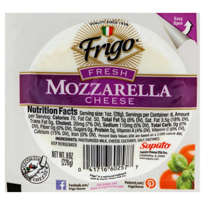 Frigo Cheese Mozzarella Fresh - 8 Oz