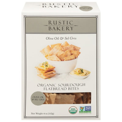 Rustic Bakery Flatbread Bites Olive Oil & Sel Gris - 4 Oz