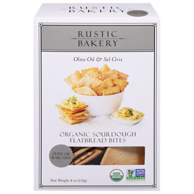 Rustic Bakery Flatbread Bites Olive Oil & Sel Gris - 4 Oz - Image 1