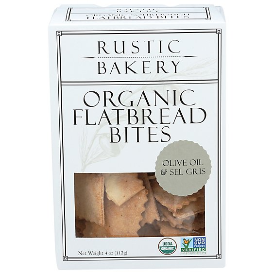 Rustic Bakery Flatbread Bites Olive Oil & Sel Gris - 4 Oz