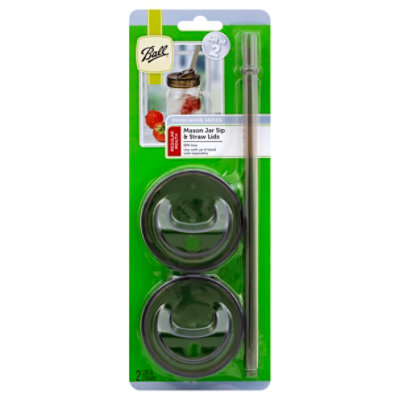 Ball One Piece Rm Sip-N-Straw Lids - 6 Count