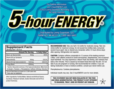 5-hour ENERGY Blue Raspberry Extra Strength Shot - 6-1.93 Fl. Oz. - Image 4