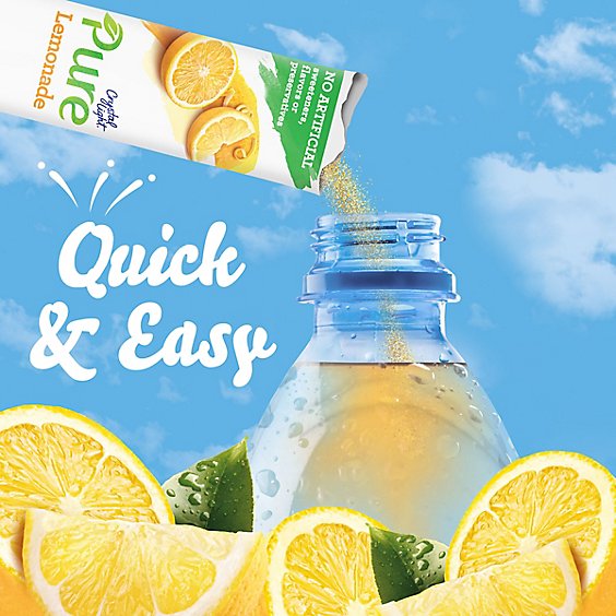 Crystal Light Pure Lemonade Naturally Flavored Powdered Drink Mix On the Go Packets - 7 Count