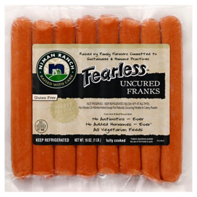 Niman Ranch Franks Uncured Kids Fearless - 16 Oz - Image 1