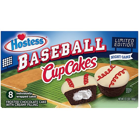 Hostess Baseball Cupcakes Chocolate - Each