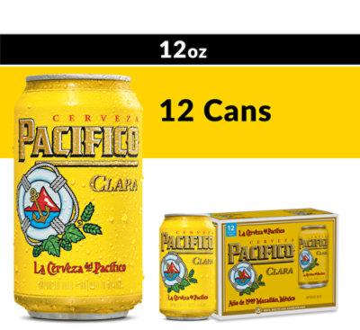 Pacifico Clara 4.4% ABV Lager Mexican Beer Can - 12-12 Fl. Oz.